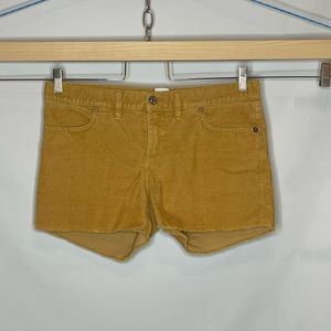 GAP frayed hem stretch corduroy mid rise gold Sz 8